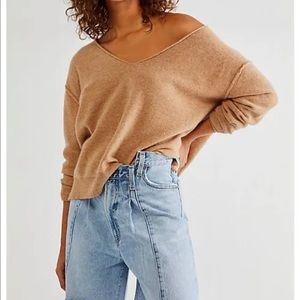 FREE PEOPLE ivory Harmony cashmere sweater